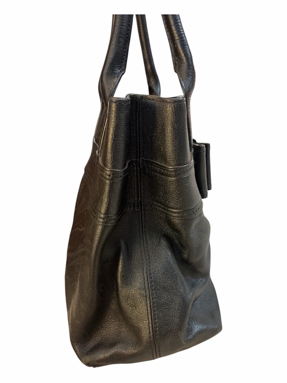 Kate Spade Quinn Villabella Avenue Black Leather Bow Tote Shoulder Bag - Picture 6 of 10